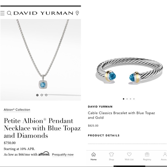 David Yurman Jewelry - David Yurman 925 blue topaz diamonds cables set